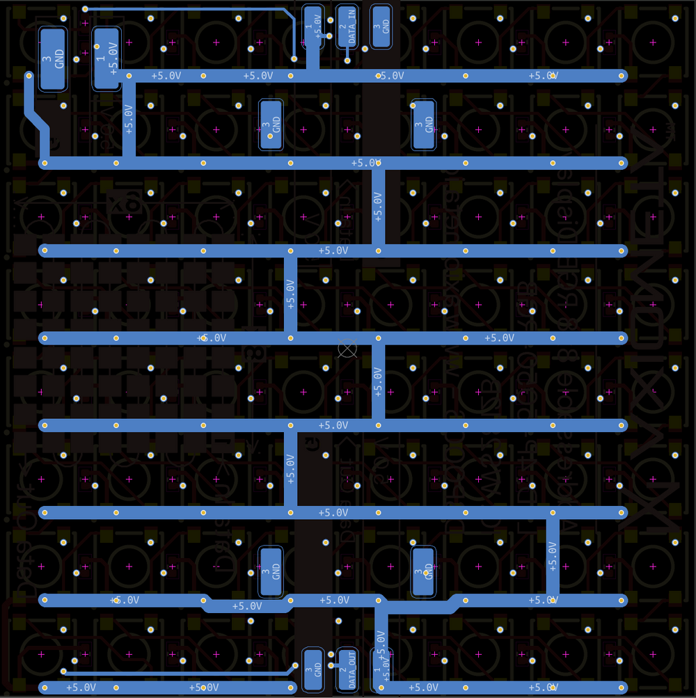 Square 8x8 Addressable LED Display — PCB BACK