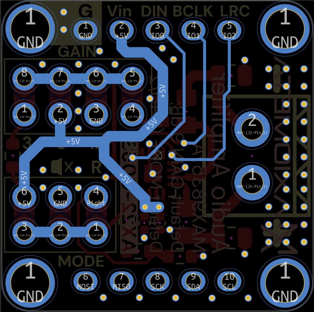 Audio Amplifier (MAX98357A) — PCB BACK
