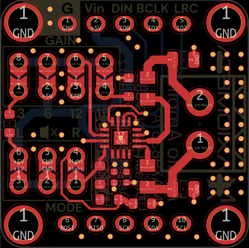 Audio Amplifier (MAX98357A) — PCB FRONT